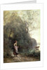 A Peasant Woman Grazing a Cow at the Edge of a Forest, c.1865-70 by Jean Baptiste Camille Corot