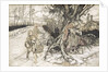 Children startled by a Witch by Arthur Rackham