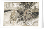 Children startled by a Witch by Arthur Rackham