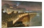 The Embankment and Cleopatra's Needle at Night, London, c.1910 by George Hyde Pownall