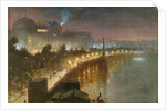 The Embankment and Cleopatra's Needle at Night, London, c.1910 by George Hyde Pownall