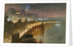 The Embankment and Cleopatra's Needle at Night, London, c.1910 by George Hyde Pownall