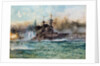 H.M.S Vanguard at The Battle of Jutland, 1924 by Charles Edward Dixon