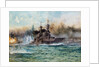 H.M.S Vanguard at The Battle of Jutland, 1924 by Charles Edward Dixon