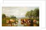 Cattle in a Water Meadow near Thanington, Kent, 1901 by William Sidney Cooper