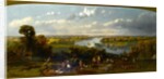 Picnic on Richmond Hill overlooking the River Thames, Surrey by William E. Jones