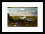 Picnic on Richmond Hill overlooking the River Thames, Surrey by William E. Jones