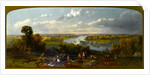 Picnic on Richmond Hill overlooking the River Thames, Surrey by William E. Jones