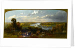 Picnic on Richmond Hill overlooking the River Thames, Surrey by William E. Jones