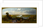 Picnic on Richmond Hill overlooking the River Thames, Surrey by William E. Jones