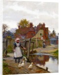 Driving Home the Ducks by the Old Bridge, Abingdon by William Teulon Blandford Fletcher
