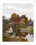 Driving Home the Ducks by the Old Bridge, Abingdon by William Teulon Blandford Fletcher