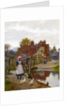 Driving Home the Ducks by the Old Bridge, Abingdon by William Teulon Blandford Fletcher