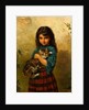 Full of Mischief, A Girl with her Cat by William Oliver