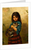 Full of Mischief, A Girl with her Cat by William Oliver