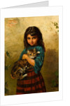 Full of Mischief, A Girl with her Cat by William Oliver