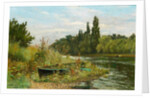 A Quiet Spot on the River Thames, 1882 by Fred Hines