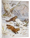 Wolverines in the Snow by August Specht