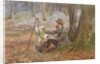 Watercolour painting in the woods at Knole Park, near Sevenoaks, Kent by Charles Green
