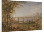A Brick and Timber Railway Viaduct with Steam Train, 1849 by F. S. Cook