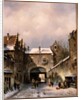 A Village Street Scene in Winter, 1893 by Charles-Henri-Joseph Leickert