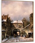 A Village Street Scene in Winter, 1893 by Charles-Henri-Joseph Leickert