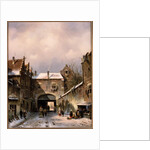 A Village Street Scene in Winter, 1893 by Charles-Henri-Joseph Leickert