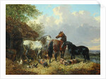 Three Horses with Pigs by John Frederick Herring Jnr