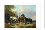 Three Horses with Pigs by John Frederick Herring Jnr