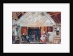 Interior of Cruck Cottage, possibly Shipley Glen by English School