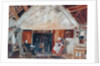Interior of Cruck Cottage, possibly Shipley Glen by English School