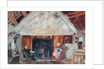 Interior of Cruck Cottage, possibly Shipley Glen by English School