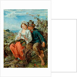 A fisher-Boy and a girl reading, 1850-79 by Italian School