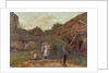 Scene in farmyard with children picking fruit, 1901 by Charles James