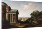 Capriccio view of the Pantheon, figures and an aqueduct, c.1760 by English School