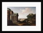 Capriccio view of the Pantheon, figures and an aqueduct, c.1760 by English School