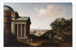 Capriccio view of the Pantheon, figures and an aqueduct, c.1760 by English School