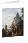 Capriccio with the preaching of St. John the Baptist, the Pyramid of Cestius and other classical monuments, 1745 by Giovanni Paolo Pannini or Panini