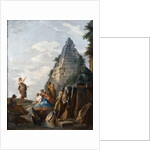 Capriccio with the preaching of St. John the Baptist, the Pyramid of Cestius and other classical monuments, 1745 by Giovanni Paolo Pannini or Panini