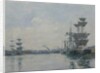 Le Havre, ships in a basin by Eugene Louis Boudin