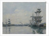 Le Havre, ships in a basin by Eugene Louis Boudin