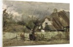 Thatched cottage in Picardie by Jean Baptiste Camille Corot