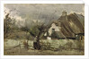 Thatched cottage in Picardie by Jean Baptiste Camille Corot