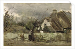 Thatched cottage in Picardie by Jean Baptiste Camille Corot
