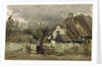 Thatched cottage in Picardie by Jean Baptiste Camille Corot