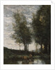 The pond, cowherd by Jean Baptiste Camille Corot