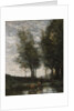 The pond, cowherd by Jean Baptiste Camille Corot
