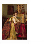 Woman with an Indian shawl in a studio by Alfred Emile Stevens