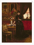 Woman with a carnation by Alfred Emile Stevens