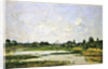 The banks of the river Touques at Trouville during the spring tides by Eugene Louis Boudin